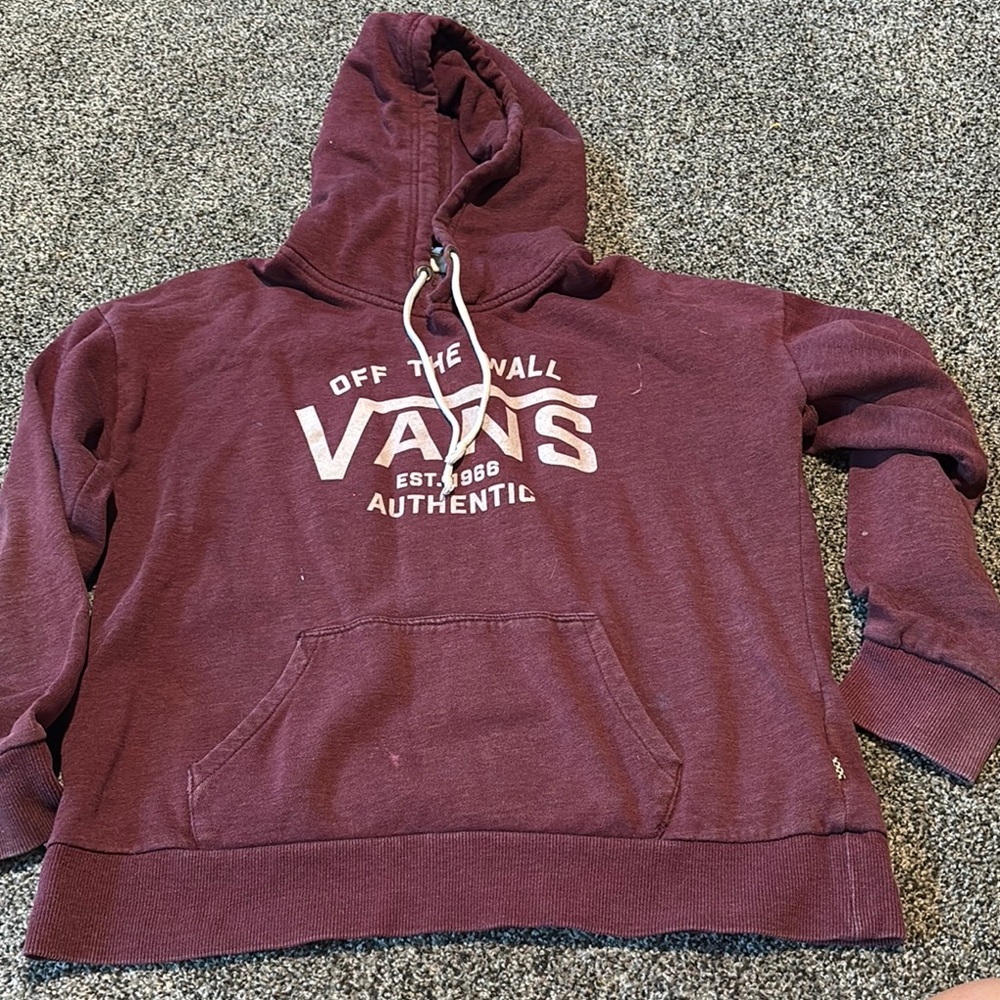 Vans Burgundy Hoodie with Logo